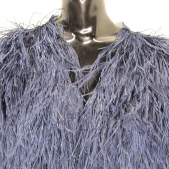 NEW DOROTHEE SCHUACHER Jacket Midnight Blue Size XS Feathery Volume Polyester - Picture 7 of 13